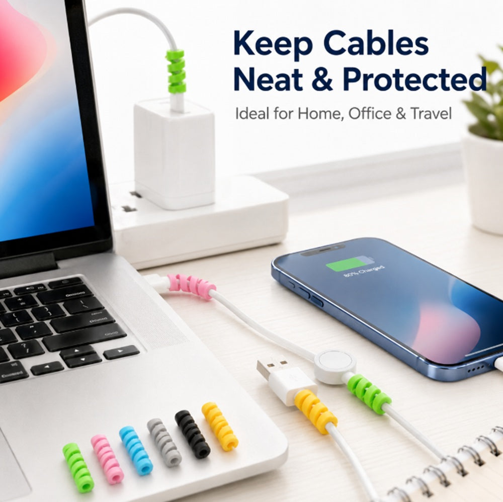 24-Pack Silicone Spiral Charging Cable Protectors | TIKA