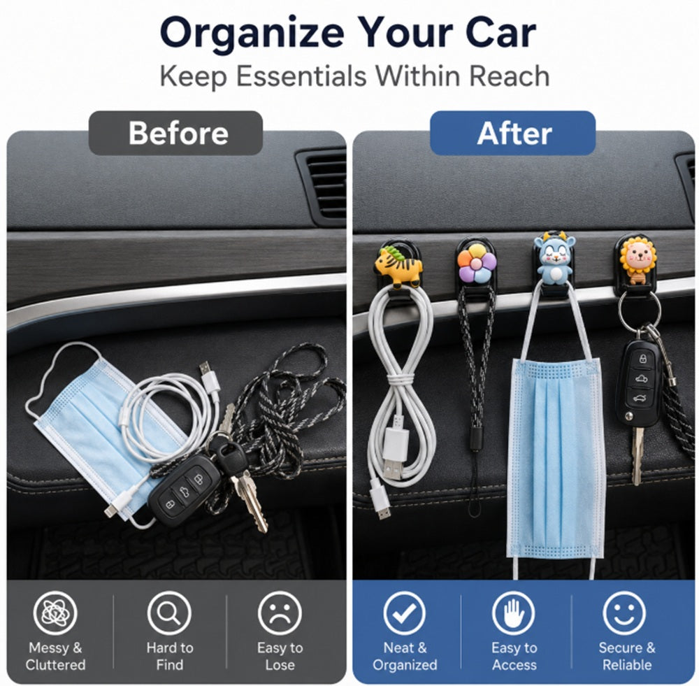 8-Piece Car Headrest Bag Hooks | TIKA