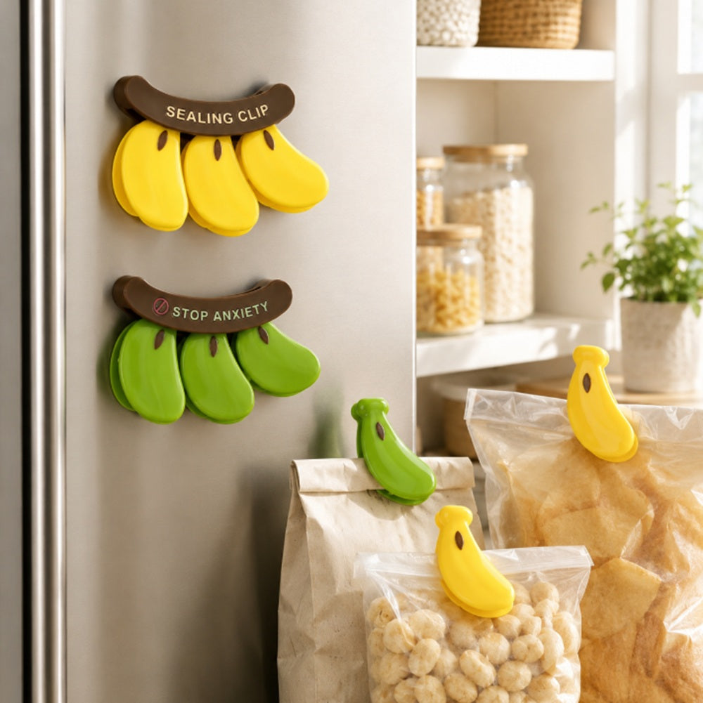2-Pack Banana-Shaped Magnetic Bag Clips | TIKA