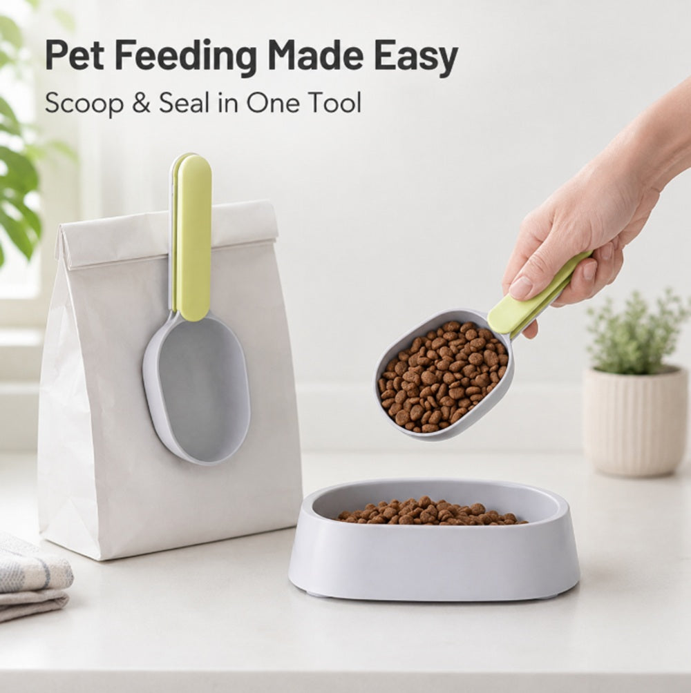 Pet Food Scoop with Bag Sealing Clip | TIKA