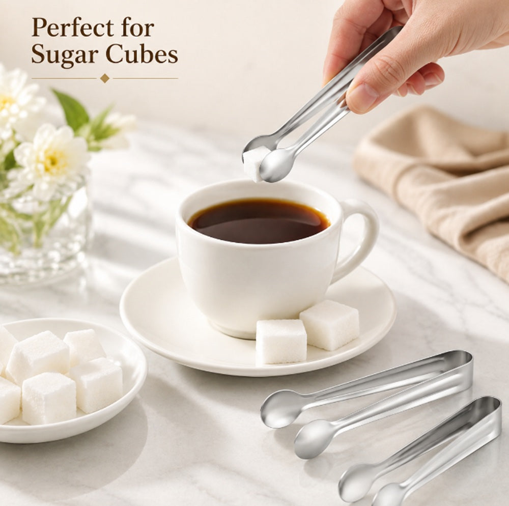6-Pack Stainless Steel Mini Serving Tongs | TIKA