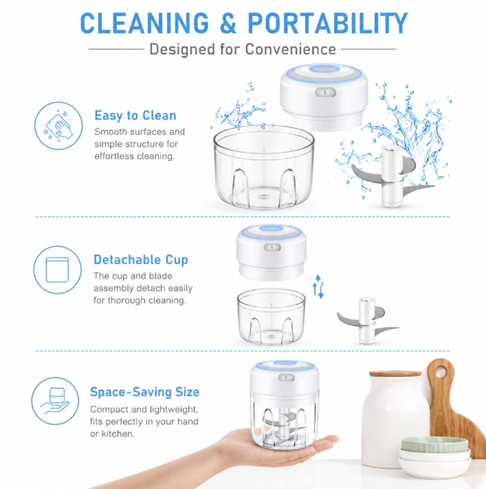 USB Rechargeable Mini Electric Garlic & Vegetable Chopper | TIKA