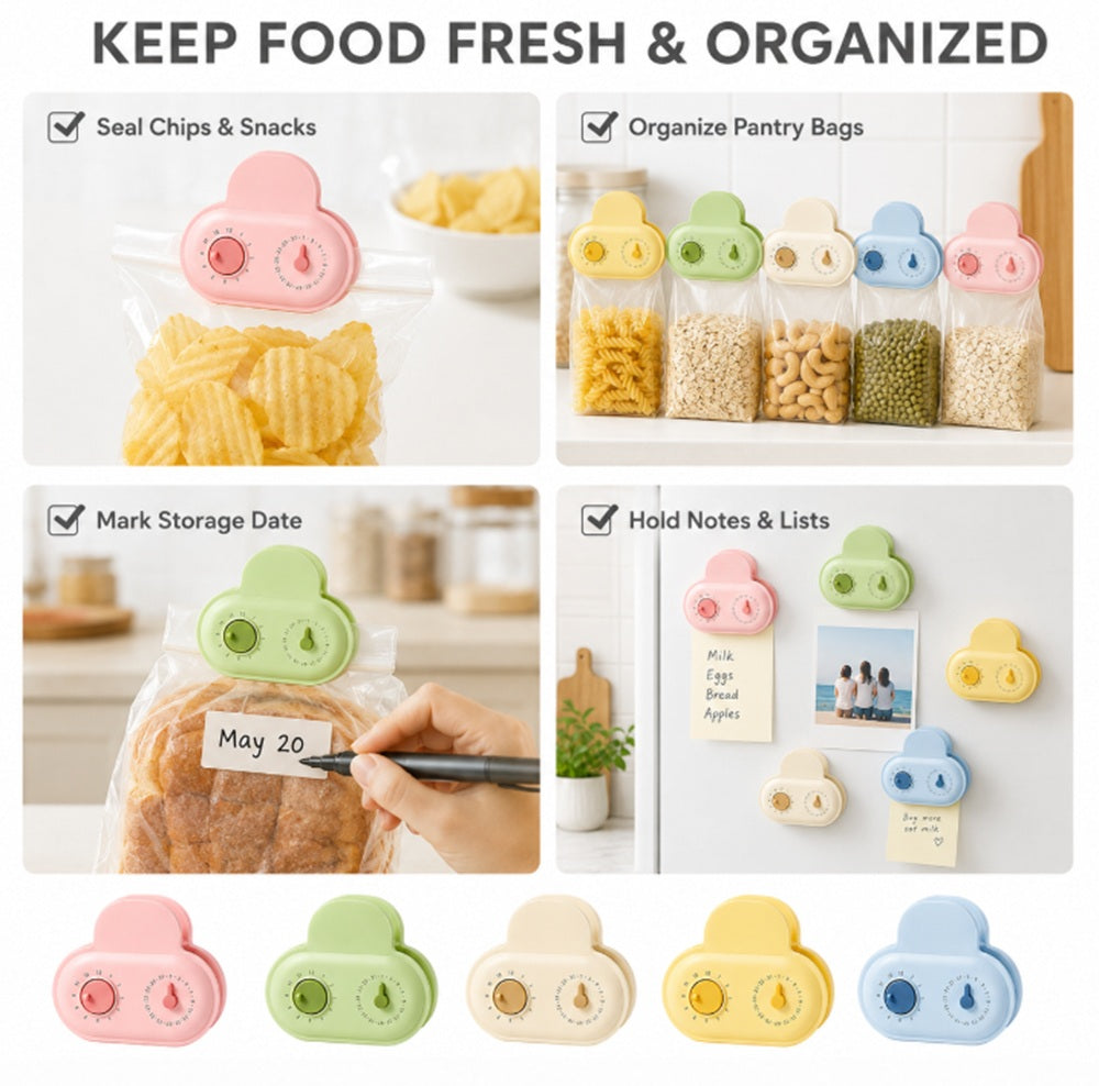 5-Pack Cute Magnetic Snack Bag Clips | TIKA