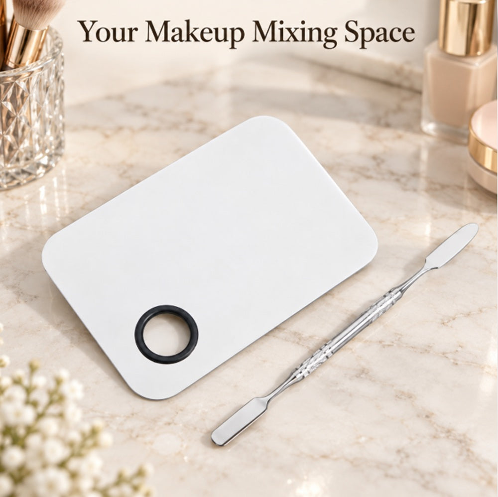 Acrylic Makeup Mixing Palette with Spatula | TIKA