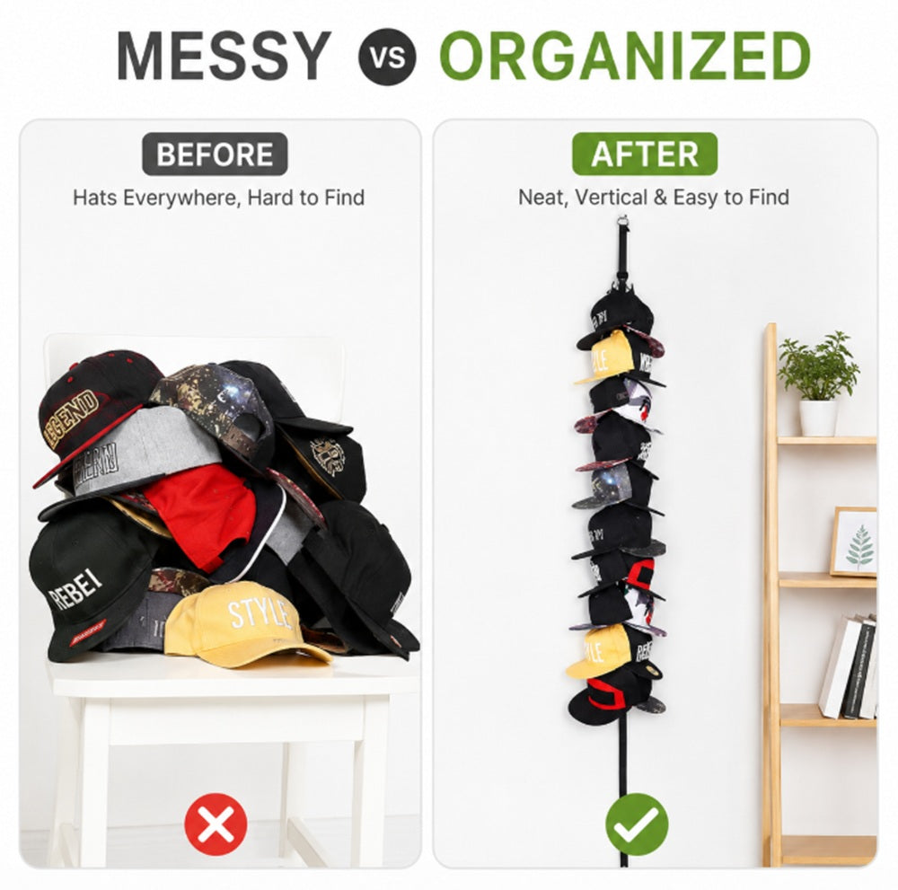 20-Hook Wall & Door Hat Rack Organizer | TIKA