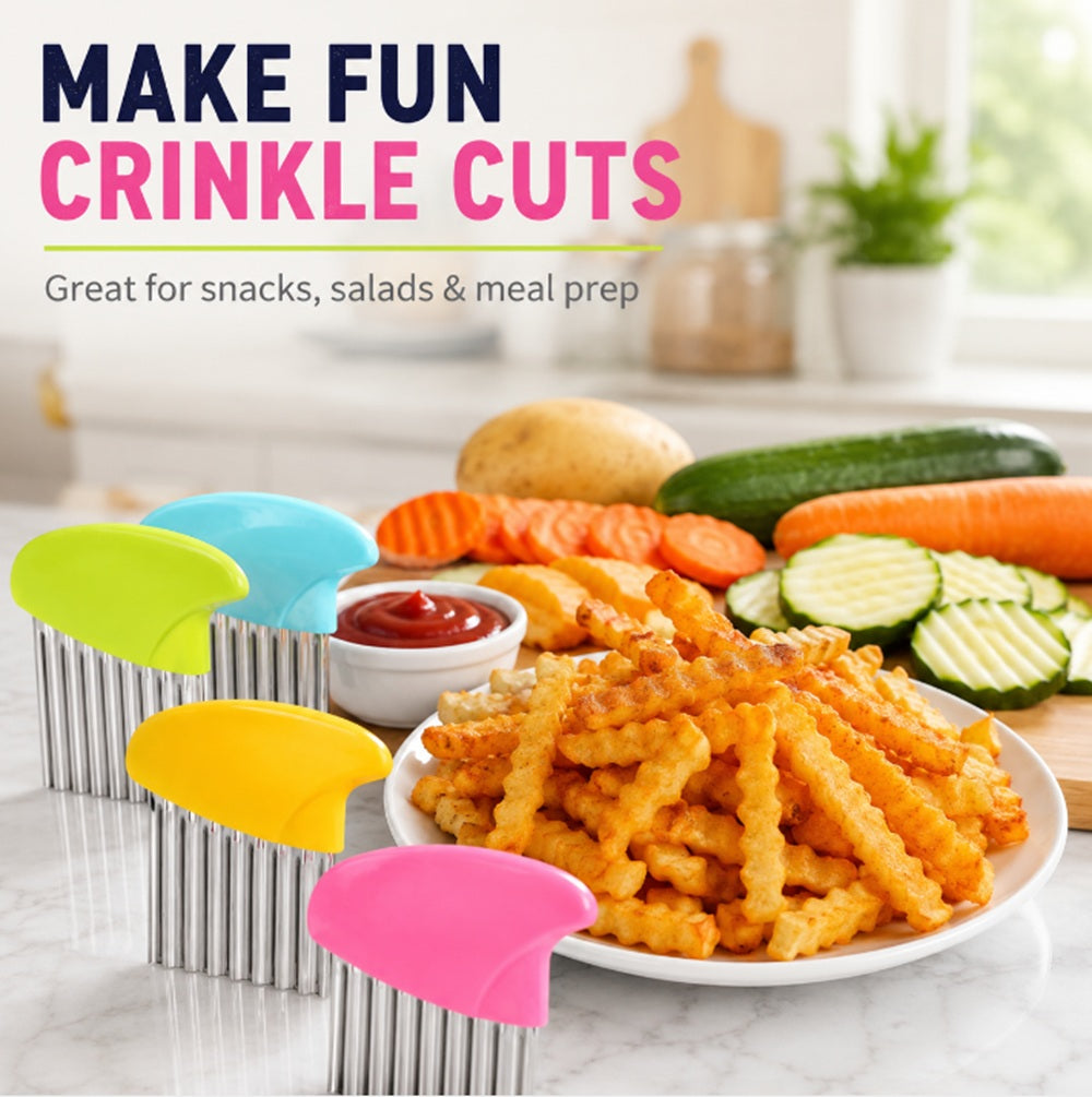 4-Pack Stainless Steel Crinkle Cutter Set | TIKA