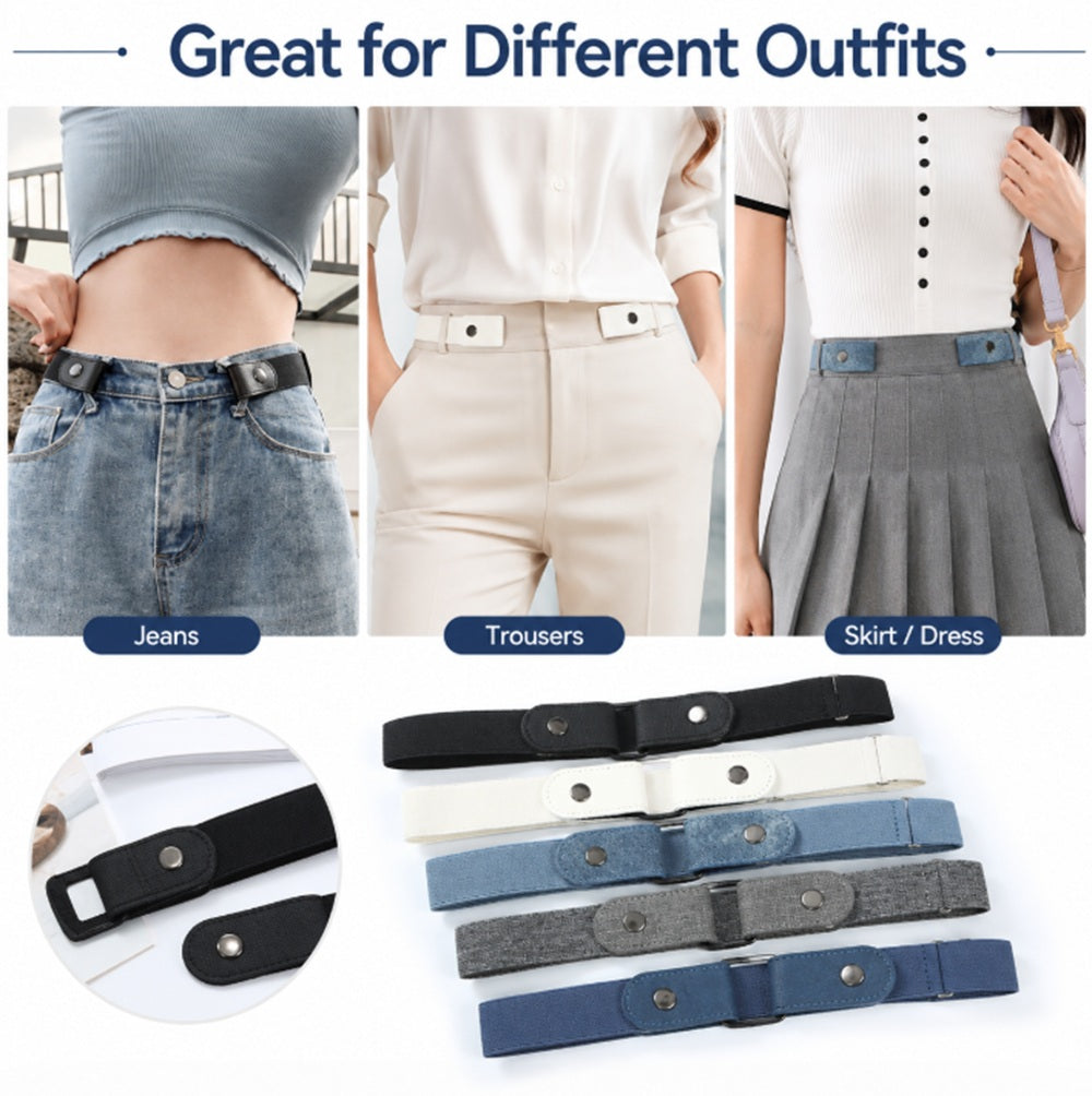 5-Pack Buckle-Free Elastic Waist Belts | TIKA