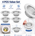 4-Pack 4.5-Inch Stainless Steel Sink Strainers | TIKA