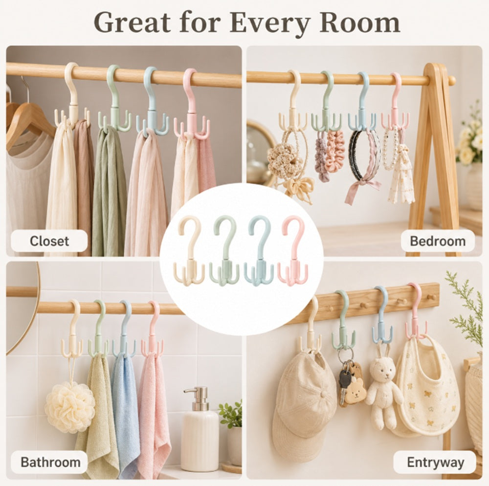 4-Pack Rotating Tie & Belt Accessory Hangers | TIKA