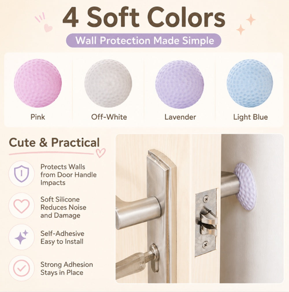 4-Pack Self-Adhesive Rubber Wall Protector Pads | TIKA