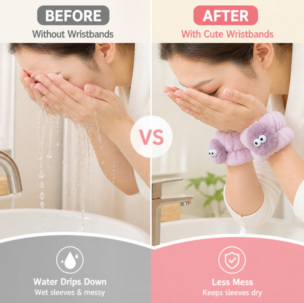 5-Pair Microfiber Face Wash Wristbands | TIKA