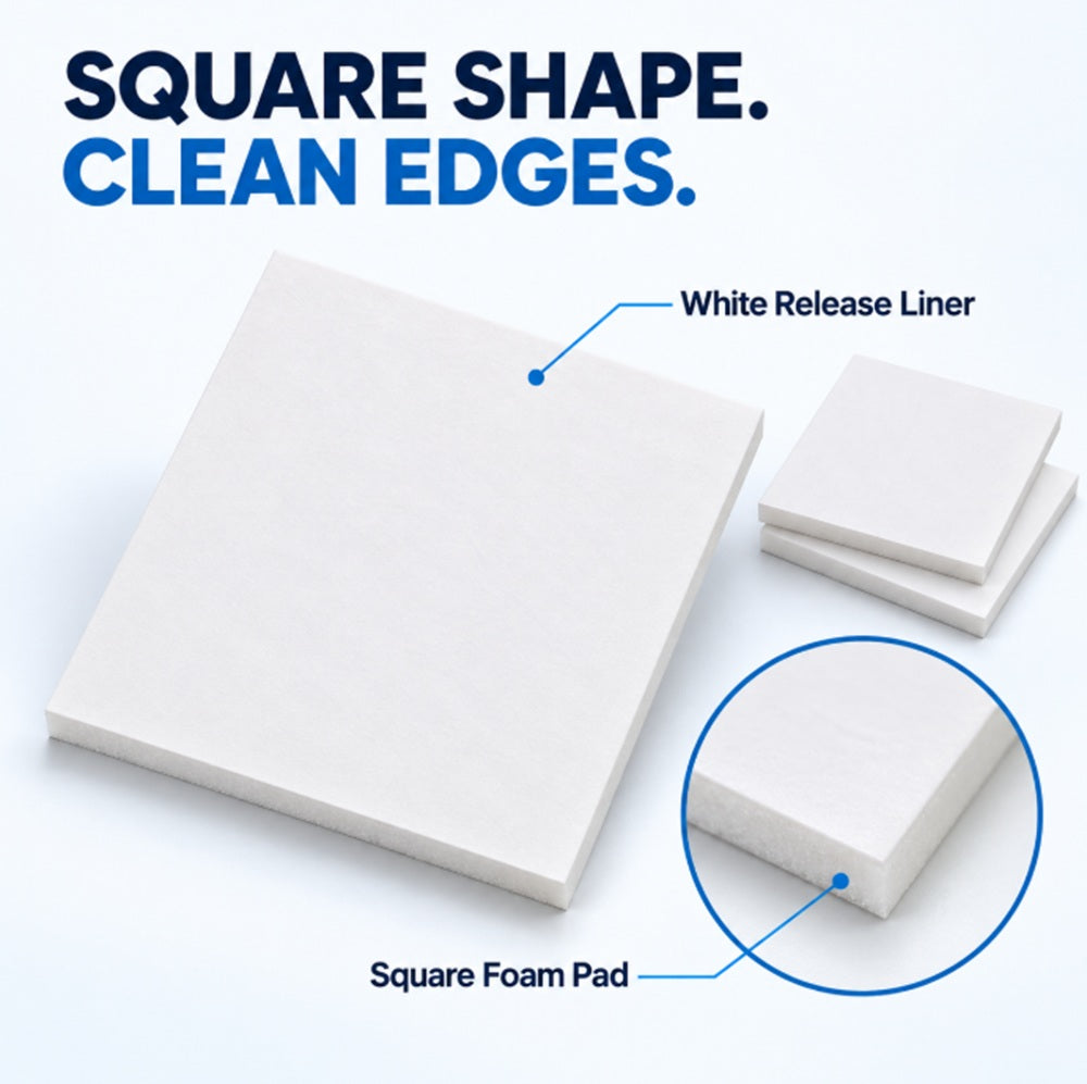 50-Pack White Double-Sided Foam Mounting Pads | TIKA