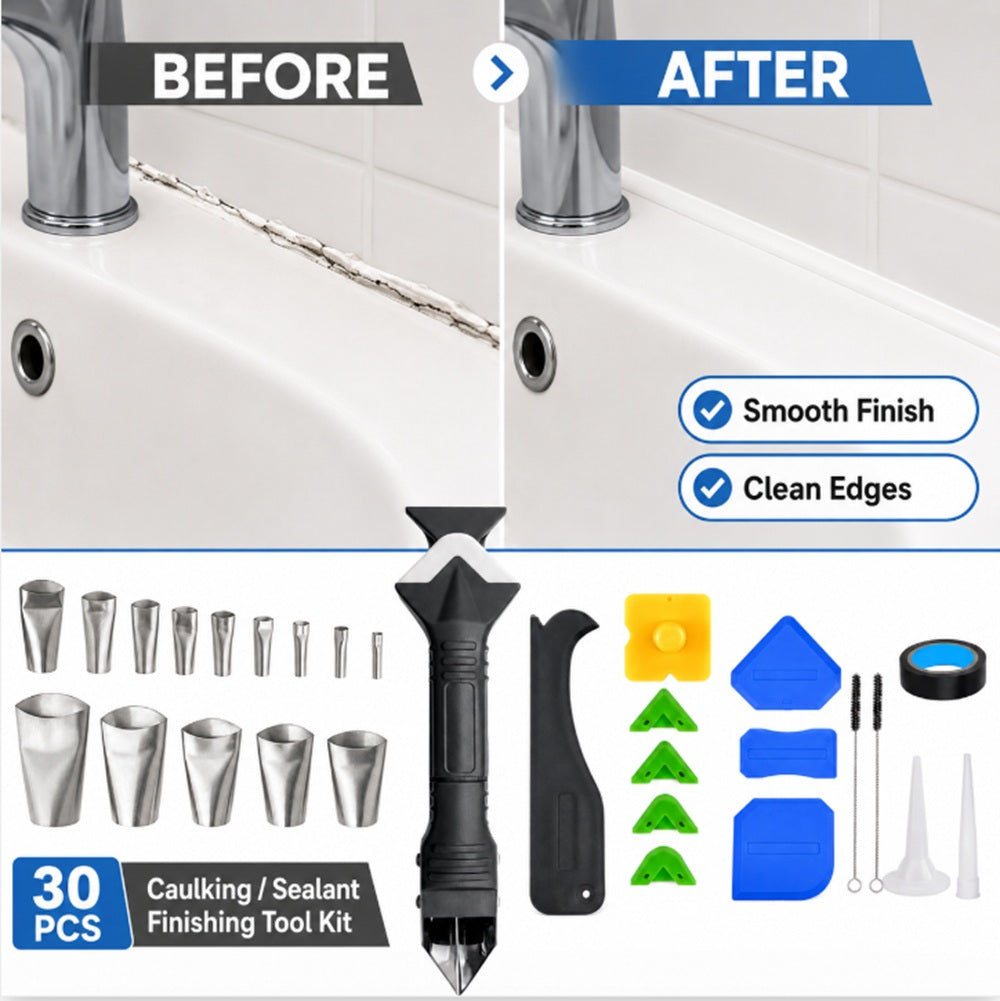 30-Piece Caulking Finisher Nozzle Set | TIKA