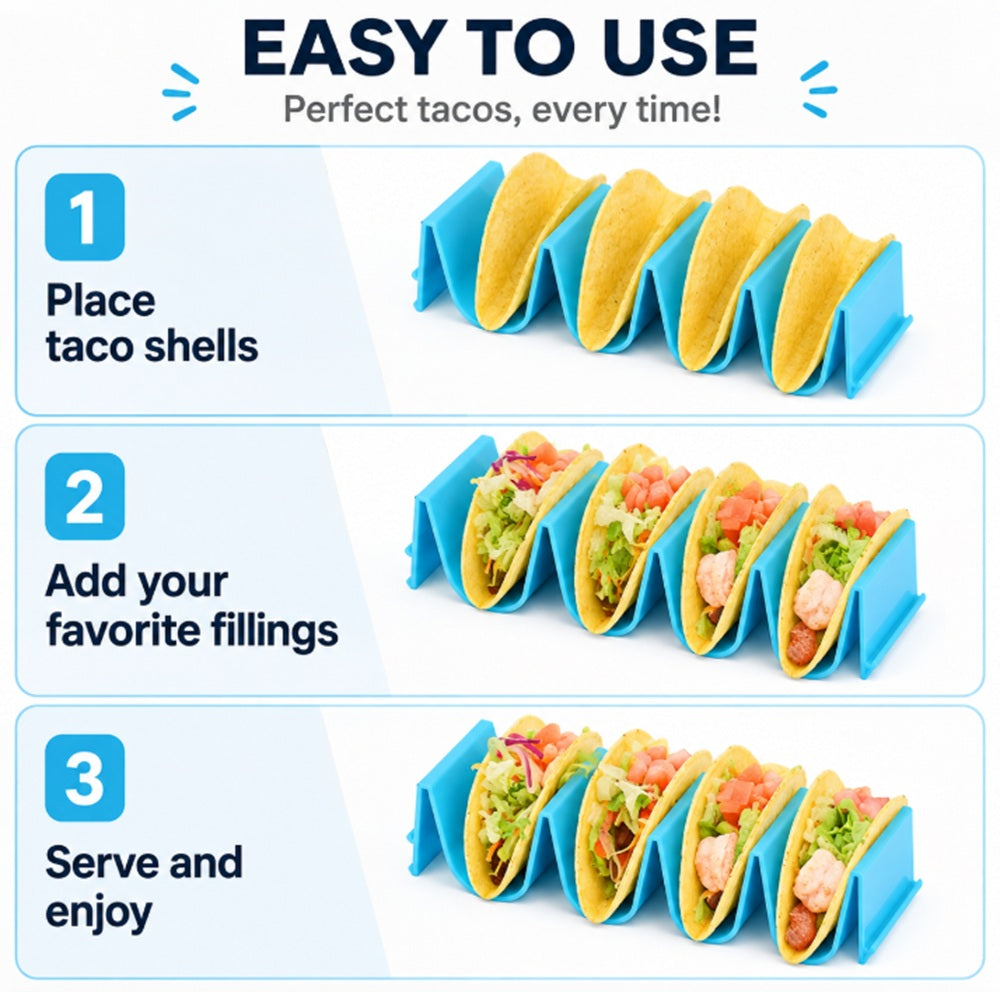 4-Pack BPA-Free Plastic Wave Taco Holders | TIKA