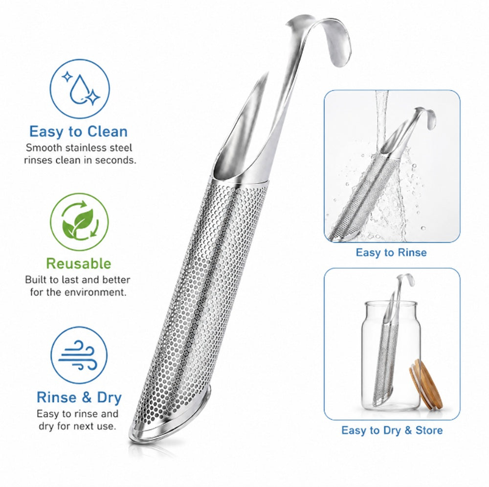 Stainless Steel Stick Tea Infuser with Hook Handle for Loose-Leaf Tea | TIKA
