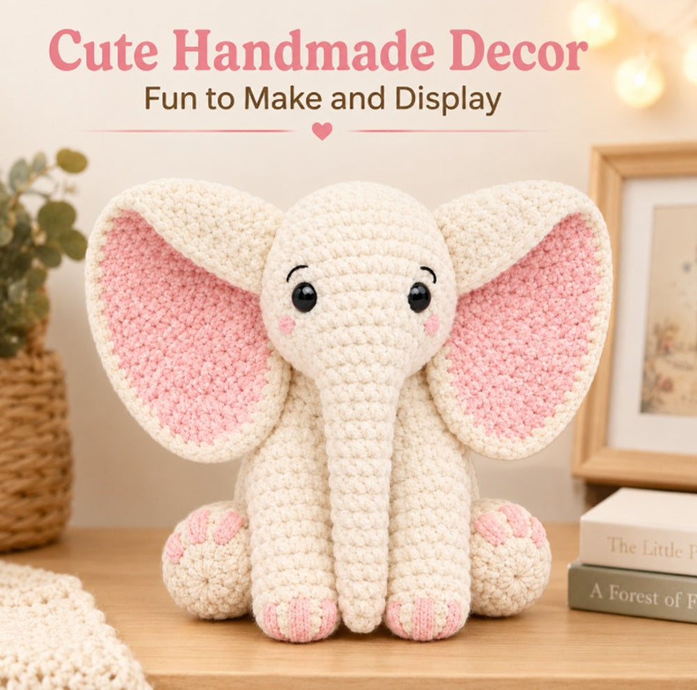 13-Inch Elephant Crochet Kit for Beginners | TIKA