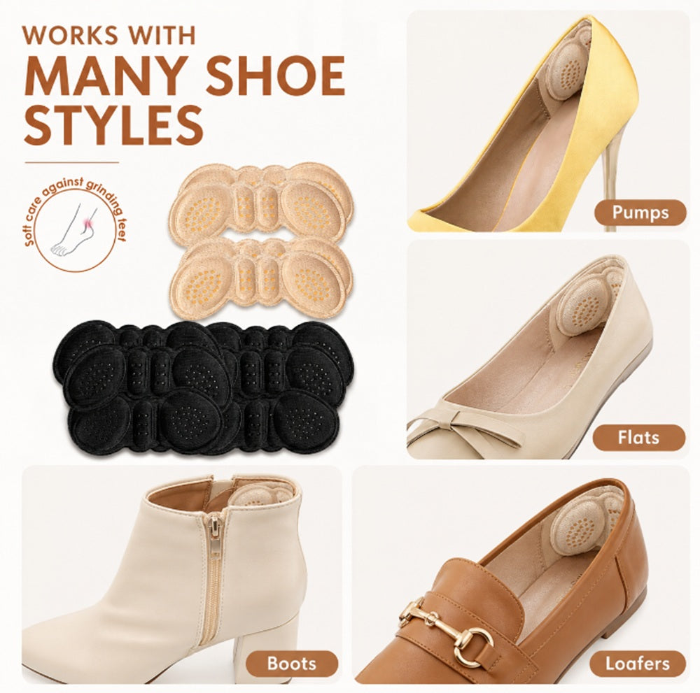 4-Pair Self-Adhesive Heel Grips & Shoe Cushion Pads | TIKA