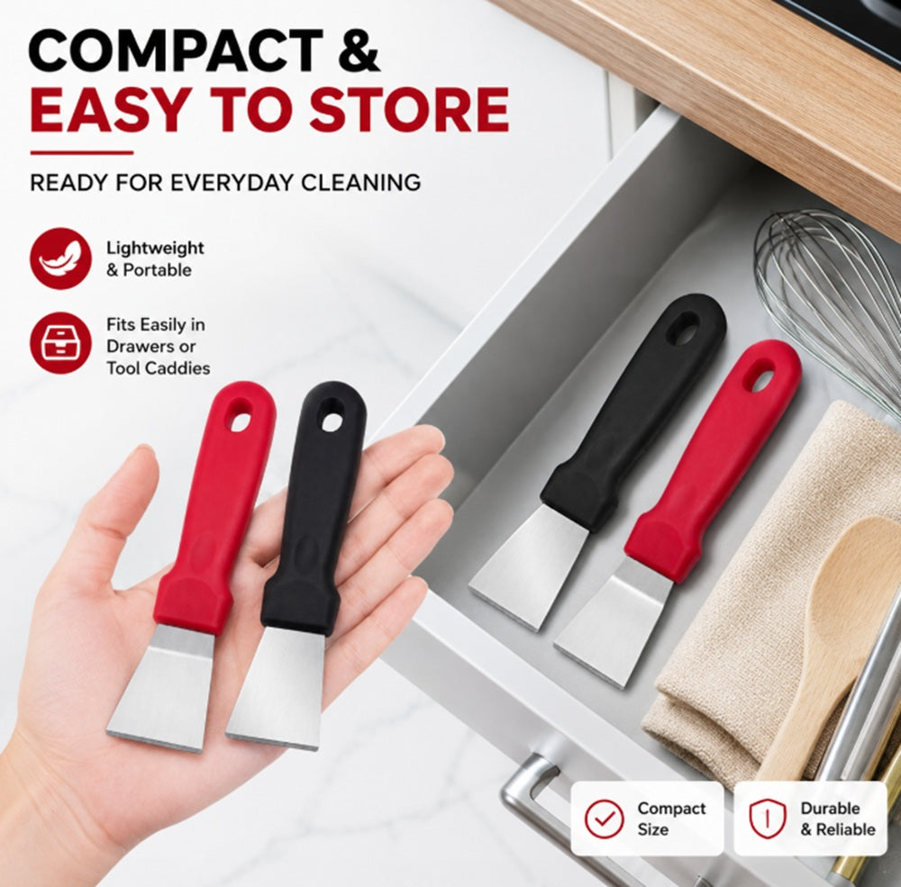 2-Piece Stainless Steel Kitchen Spatula & Scraper Set | TIKA