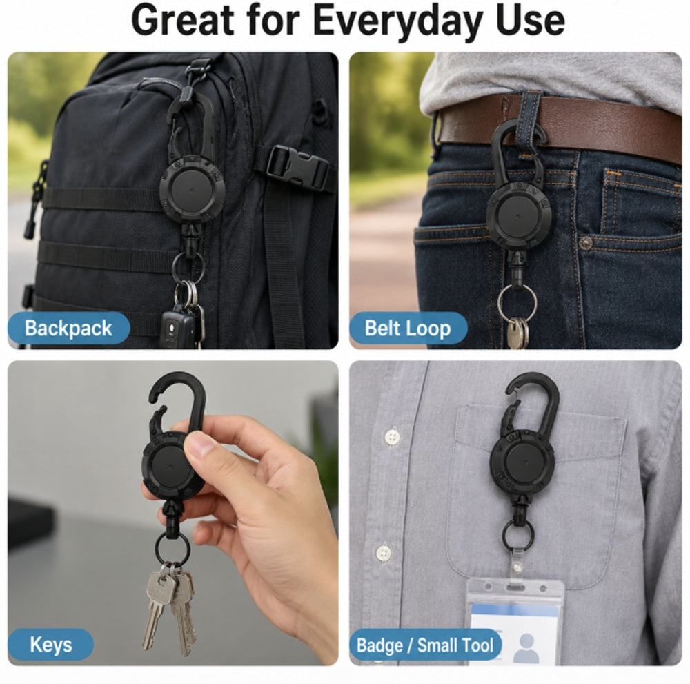 Heavy-Duty Retractable Keychain & Badge Holder | TIKA