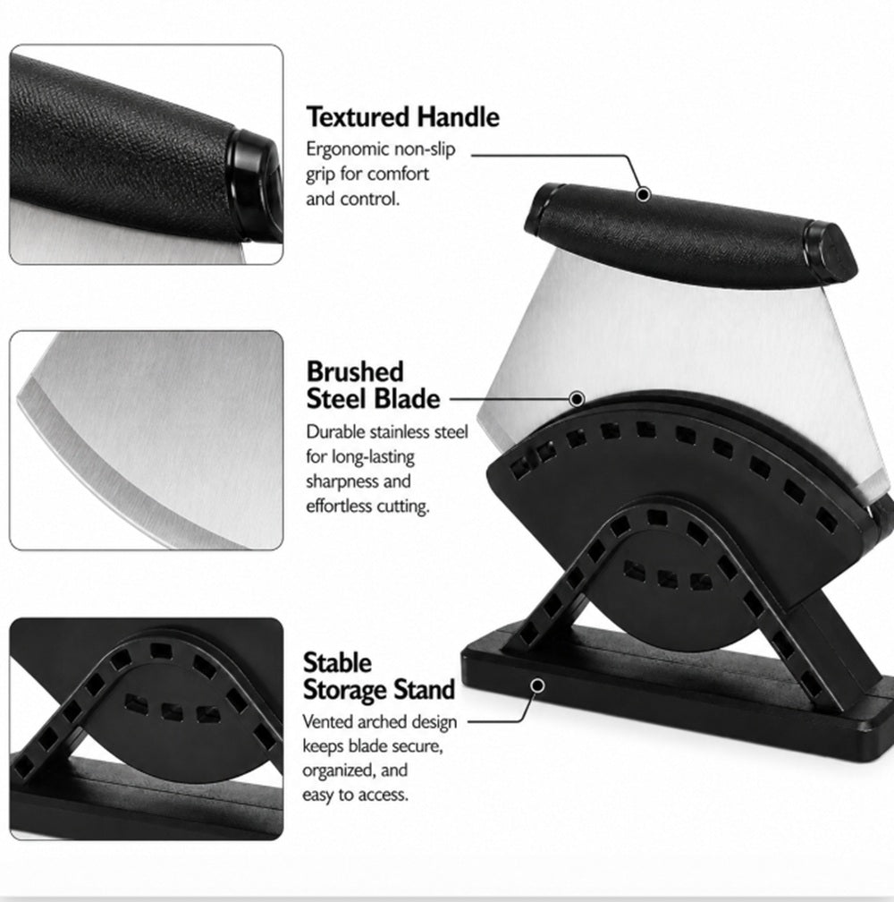 Heavy-Duty Stainless Steel Pizza Cutter Wheel with Protective Cover | TIKA