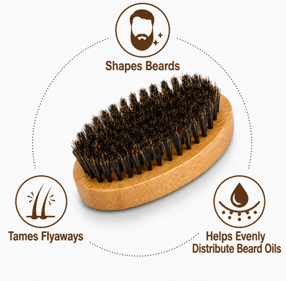 Men’s Soft Boar Bristle Beard Brush with Wooden Handle | TIKA