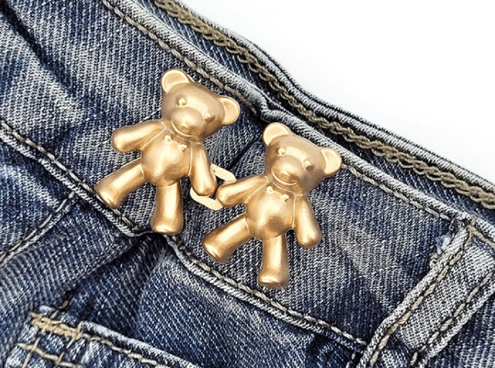 10-Set Bear Design No-Sew Adjustable Jean Buttons | TIKA