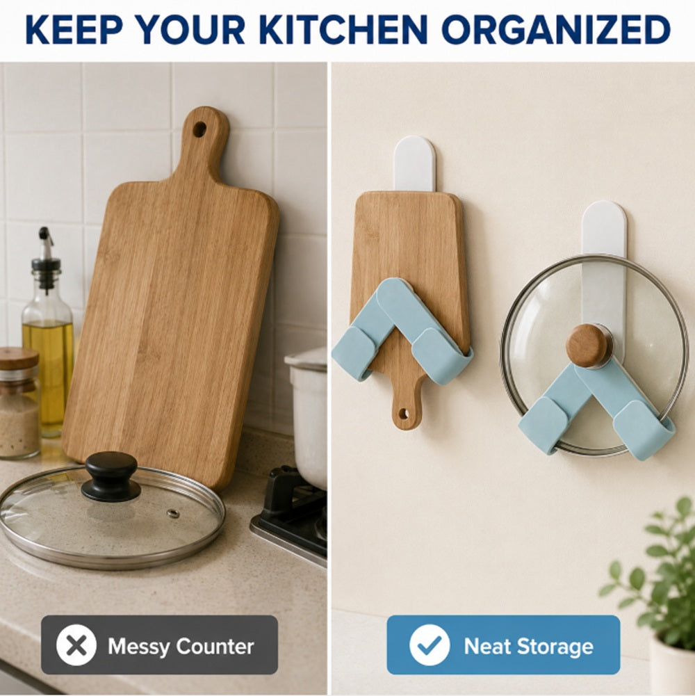 Adjustable Wall-Mounted Pot Lid Holder & Pan Lid Organizer | TIKA