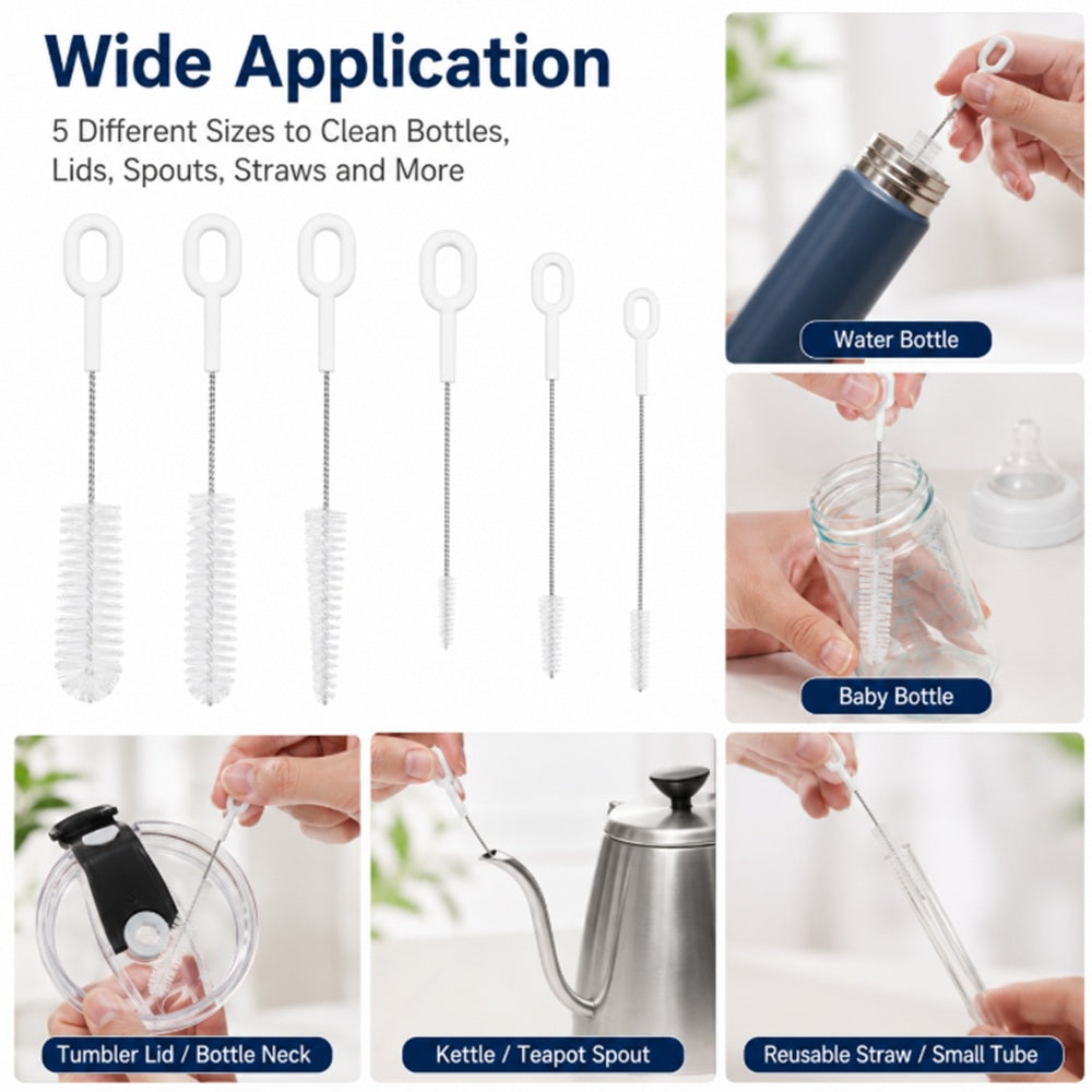5-Pack Stainless Steel Straw Cleaning Brushes | TIKA