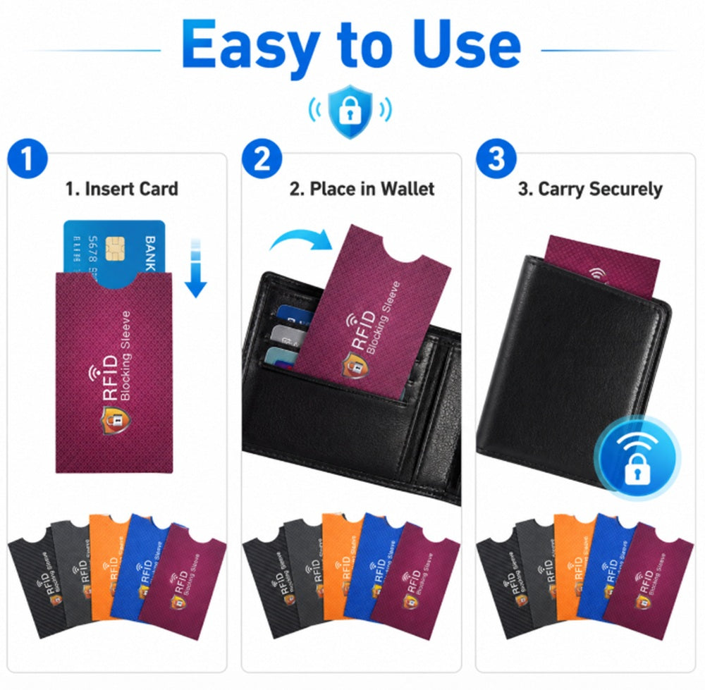 15-Pack RFID Blocking Credit Card Sleeves | TIKA