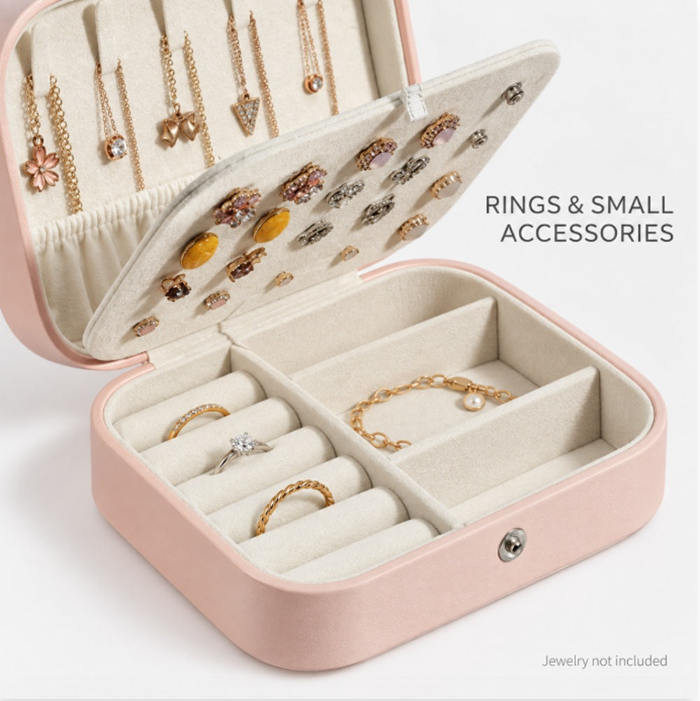 Compact Leather Travel Jewelry Organizer Box | TIKA