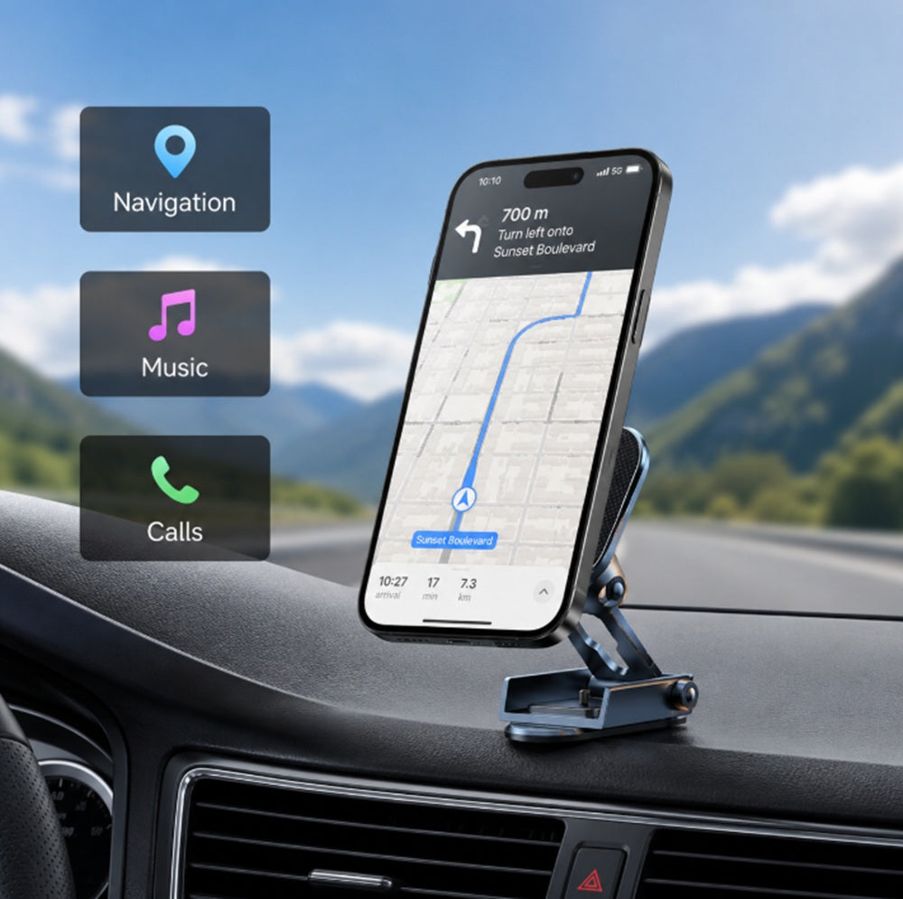 360° Rotating Foldable Magnetic Car Phone Mount | TIKA