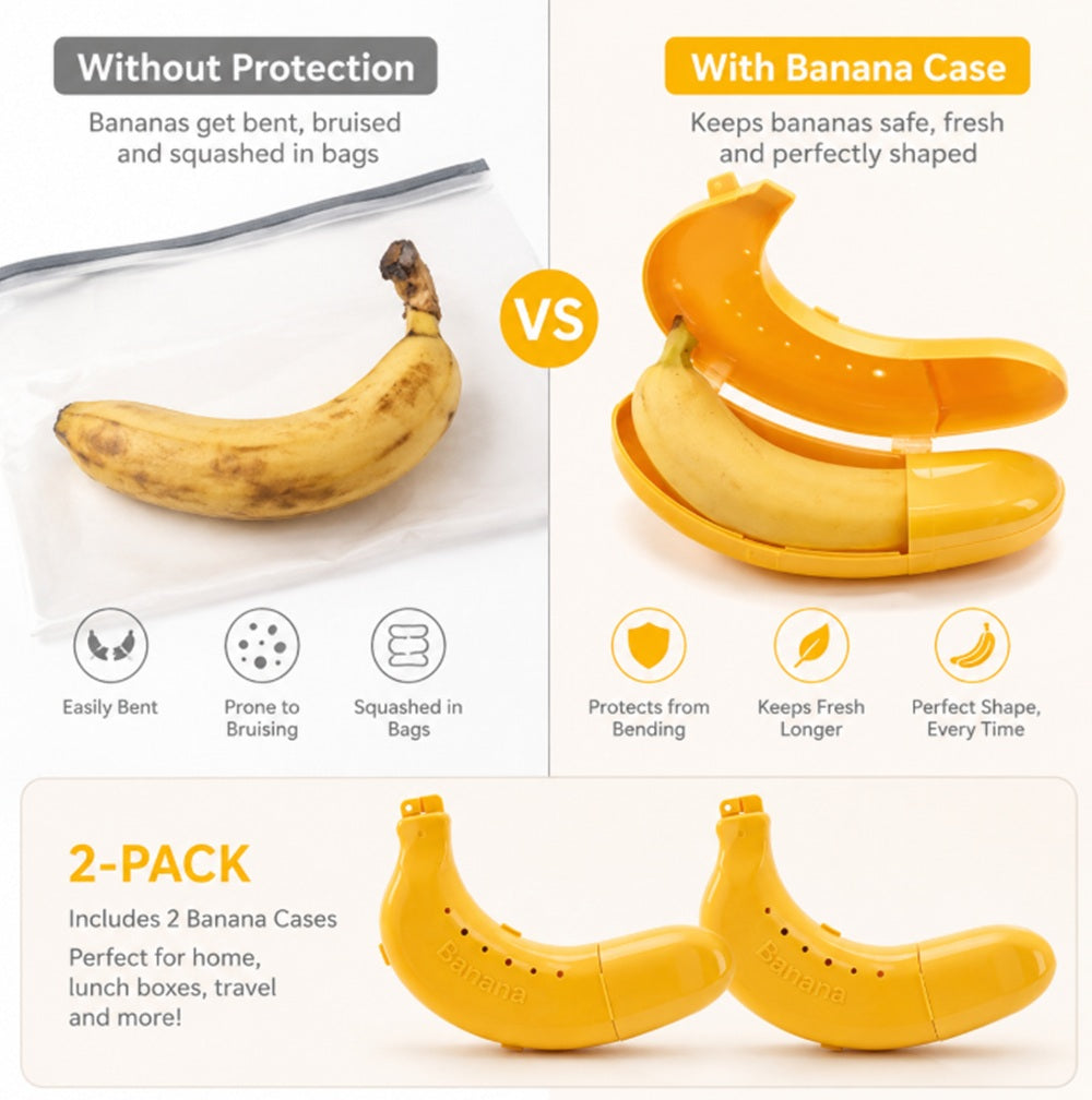 2-Pack BPA-Free Banana Keeper Travel Cases | TIKA