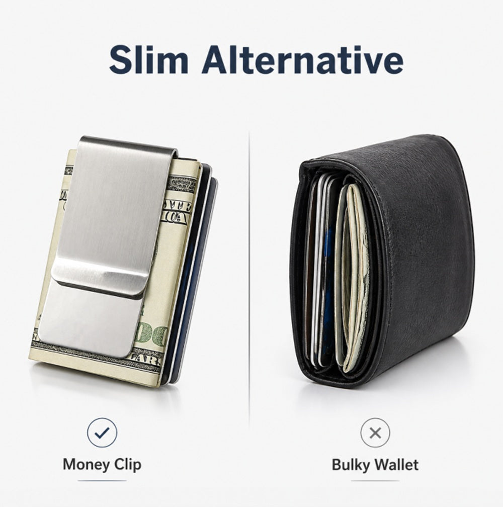 2-Pack Slim Stainless Steel Money Clips – Silver | TIKA