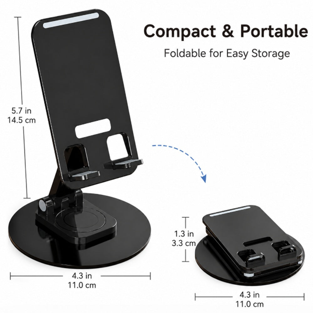 360° Rotating Foldable Phone & Tablet Desk Stand | TIKA