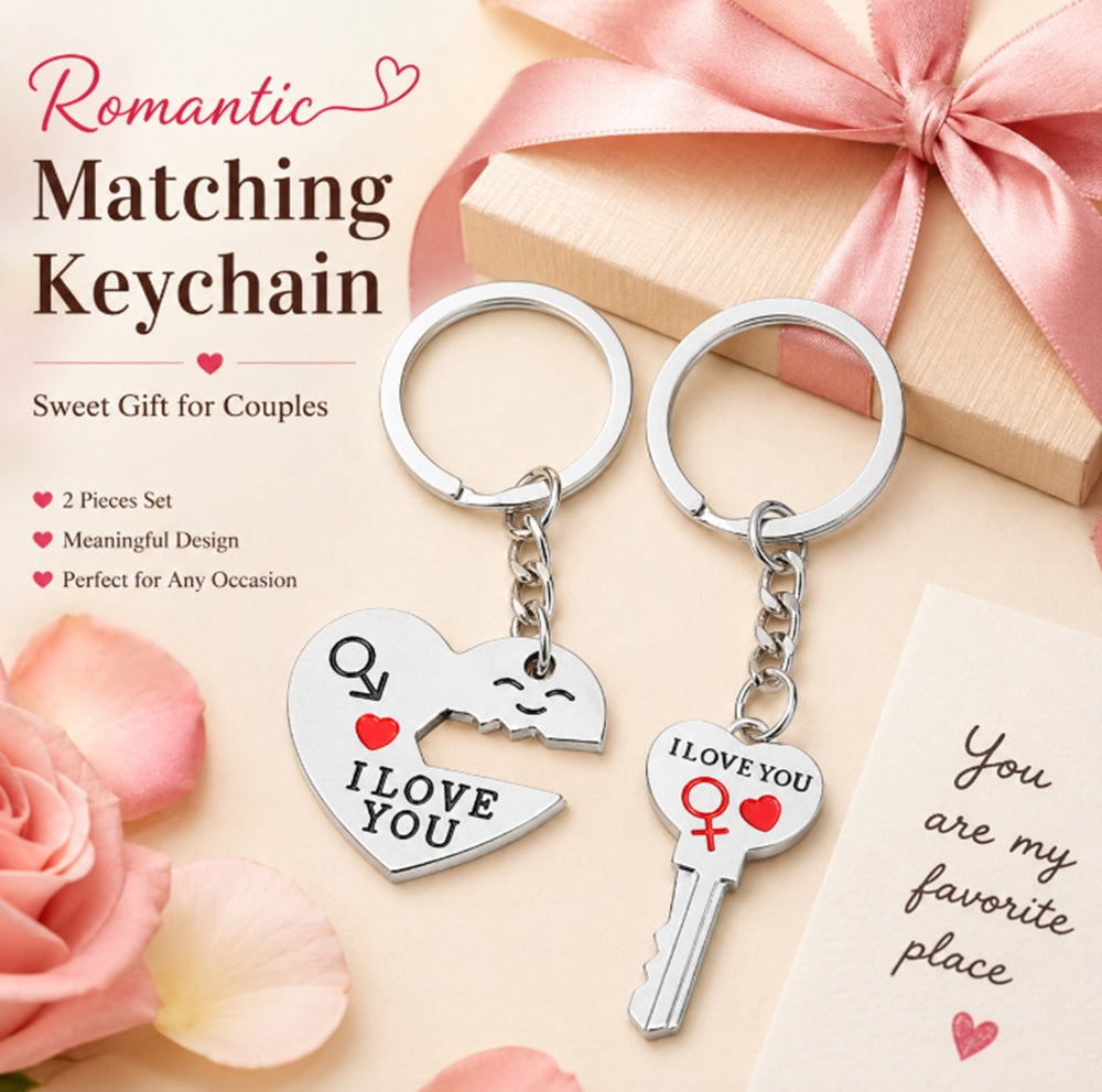 Matching Heart Couple Keychain Set | TIKA