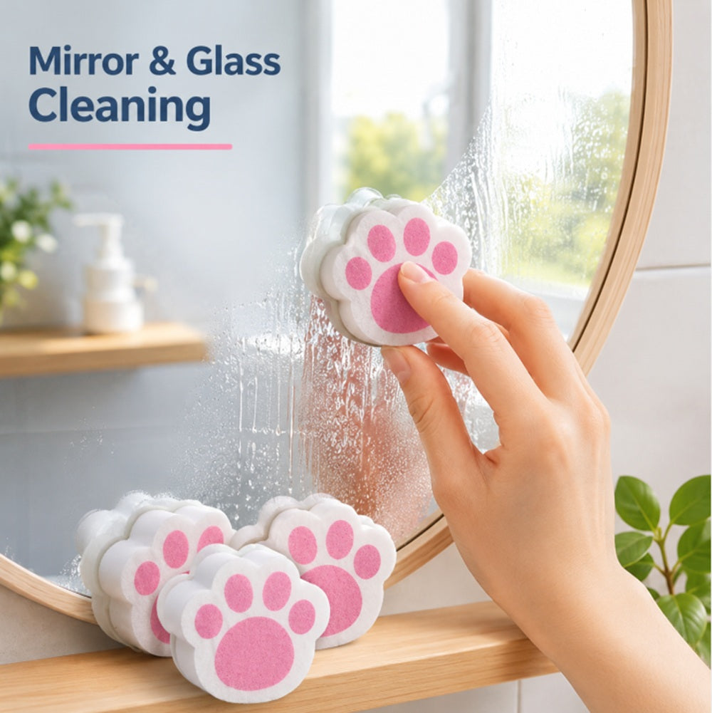 4-Pack Cat Paw Glass & Mirror Cleaning Sponges | TIKA