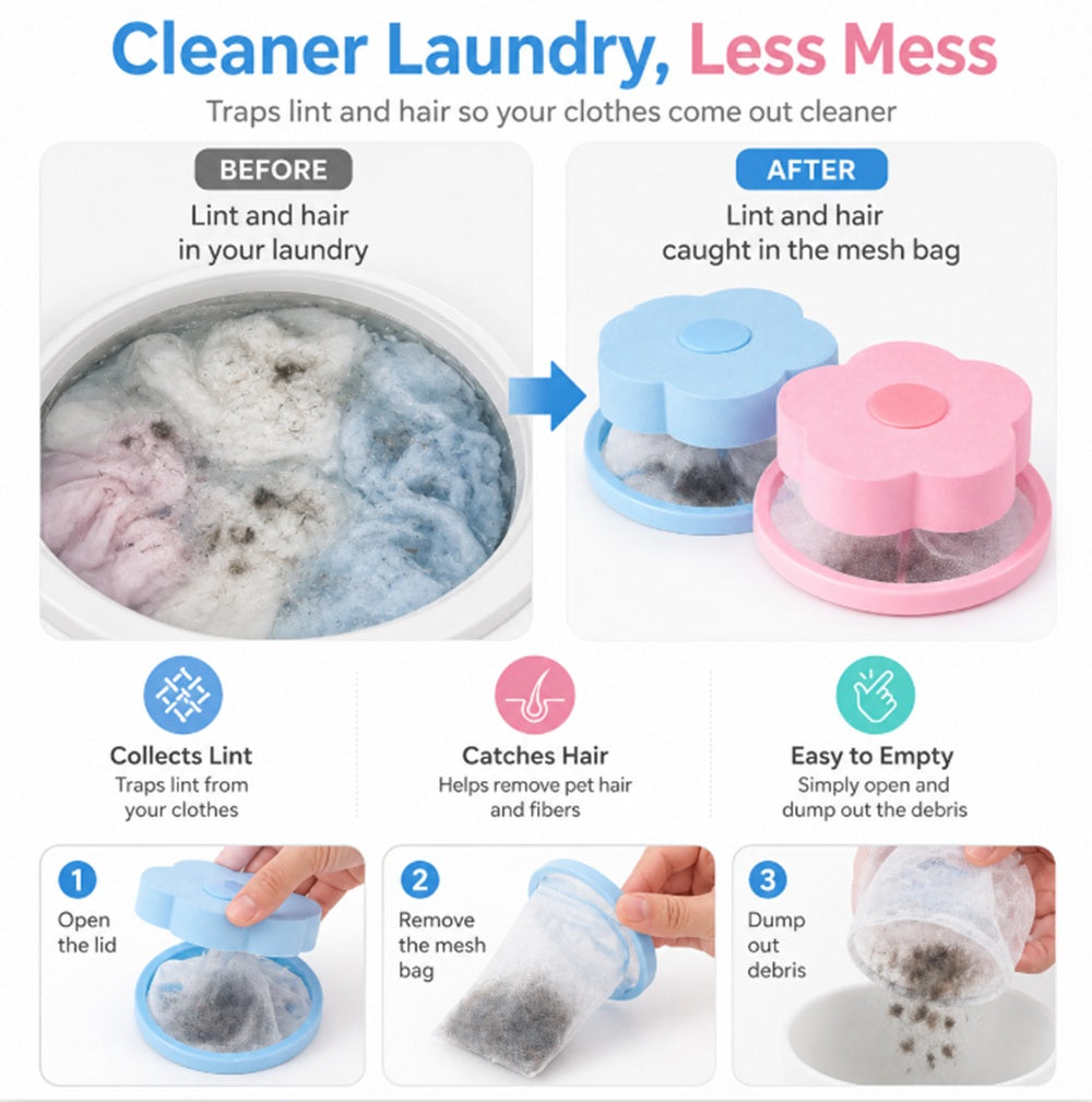 2-Pack Floating Mesh Laundry Lint & Hair Catchers | TIKA