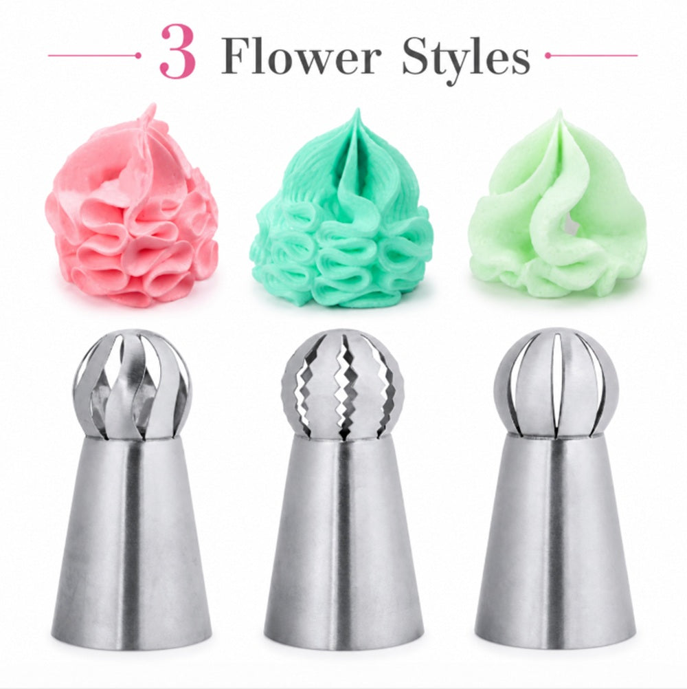 3-Piece Stainless Steel Russian Ball Piping Tips | TIKA