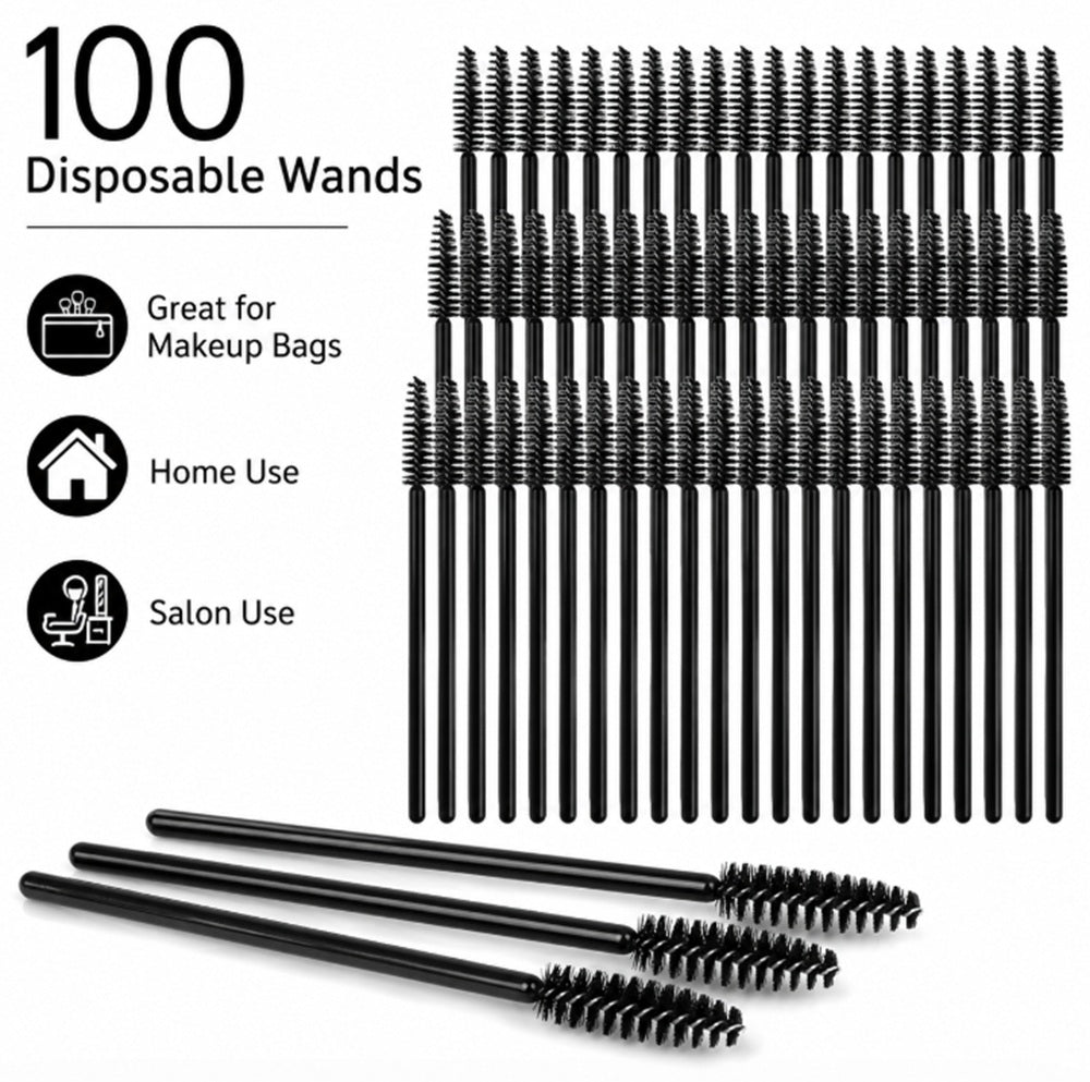 100-Pack Disposable Mascara Wands & Eyelash Spoolies | TIKA