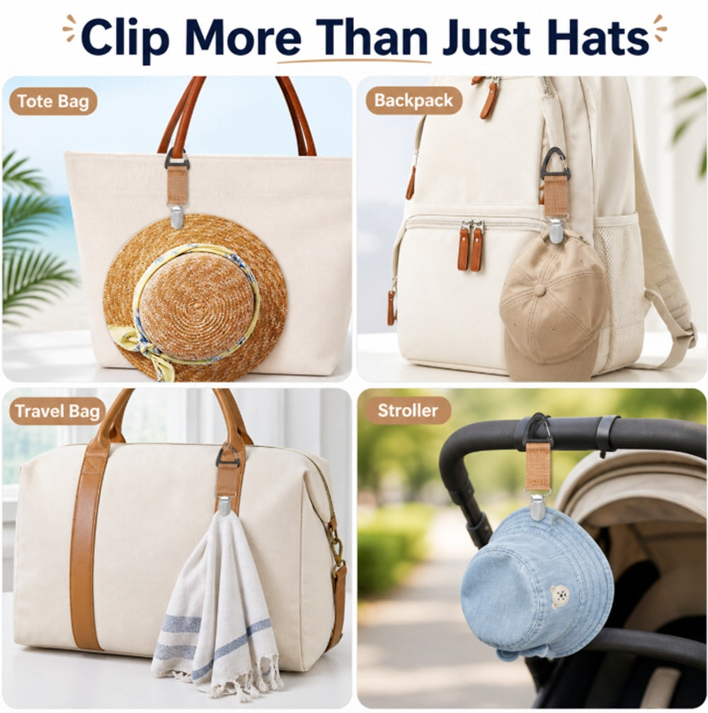 4-Pack Elastic Travel Hat Clips | TIKA