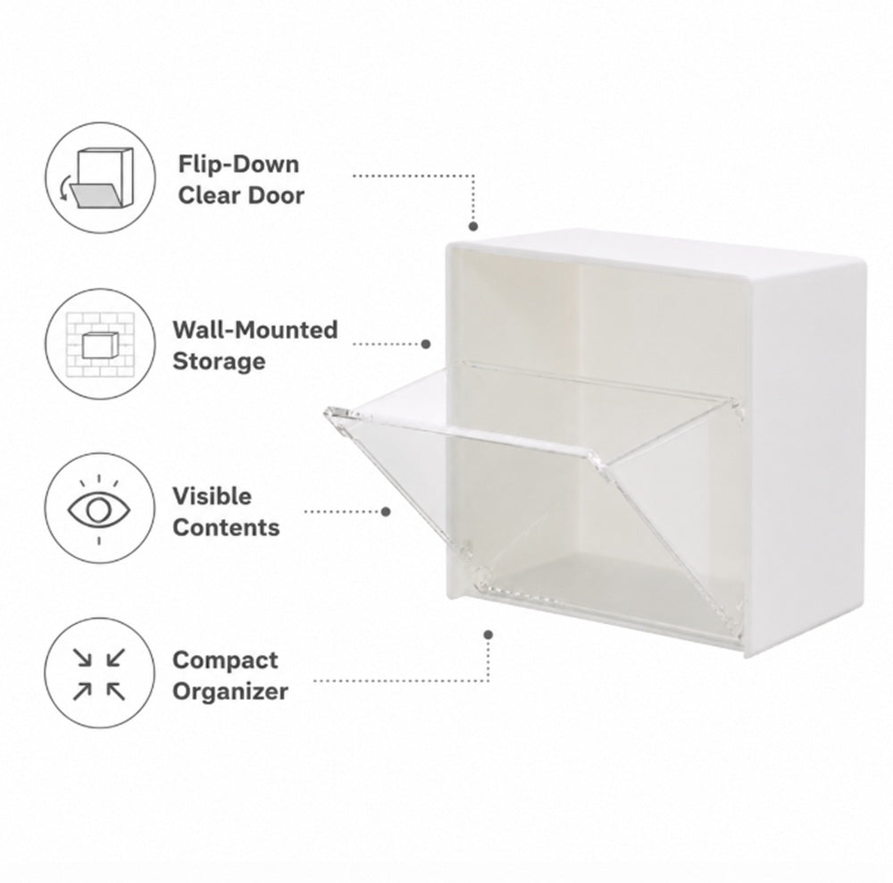 Wall-Mounted Cotton Swab Holder with Clamshell Lid | TIKA