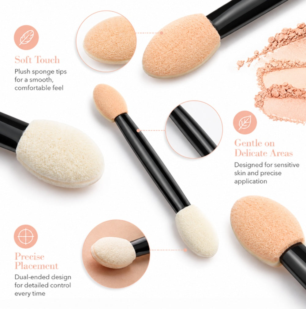 100-Pack Dual-Ended Disposable Eyeshadow Applicators | TIKA