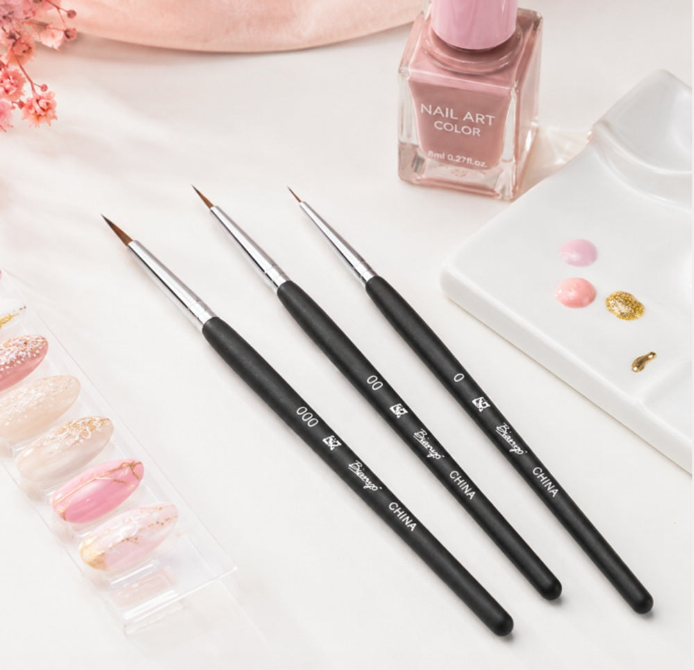 3-Piece Nail Art Dotting & Fine Liner Brush Set | TIKA