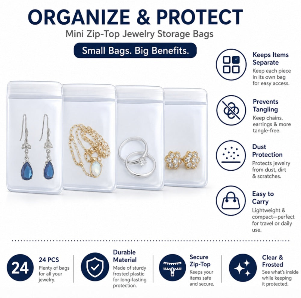 100-Pack Clear PVC Coin Storage Bags, 5 × 7cm | TIKA