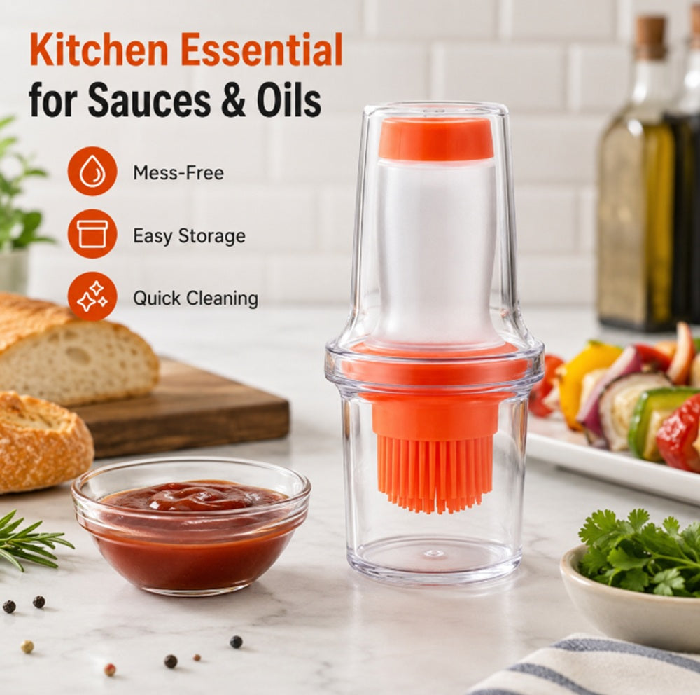 Silicone Oil Bottle Basting Brush for BBQ & Baking | TIKA