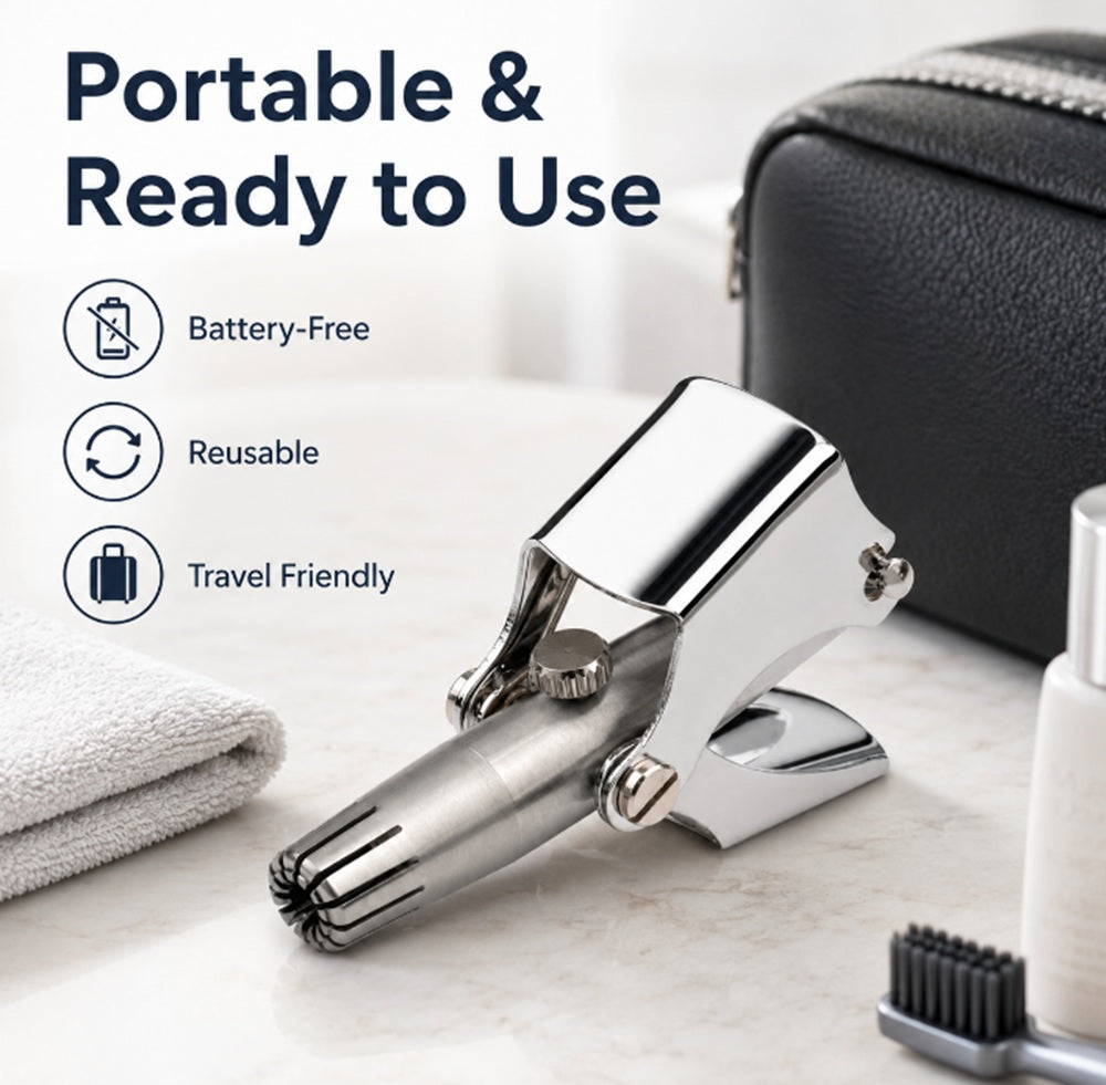 Stainless Steel Manual Rotary Nose Hair Trimmer | TIKA