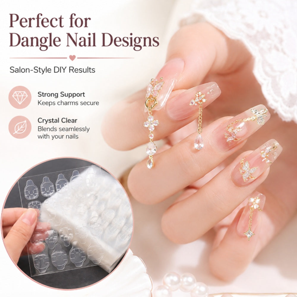 10 Sheets Clear Double-Sided Nail Adhesive Tabs | TIKA