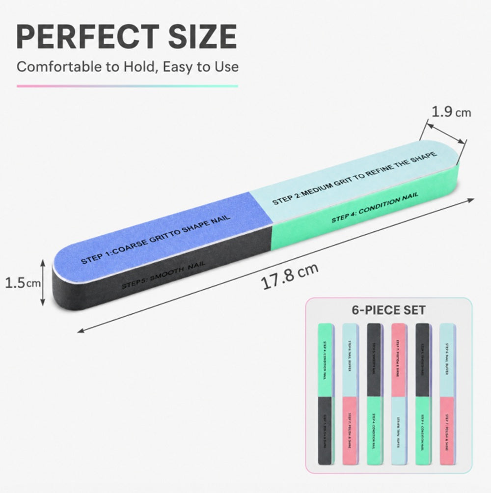 6-Piece Nail File & Buffer Set | TIKA