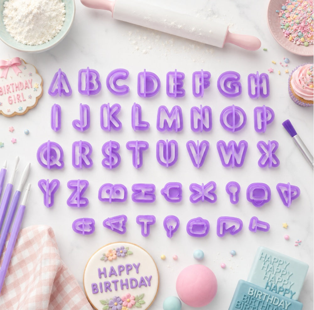 40-Piece Alphabet & Number Fondant Cutter Set | TIKA