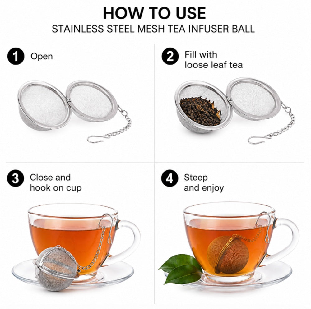 Stainless Steel Extra-Fine Mesh Tea Infuser Ball with Secure Lock | TIKA